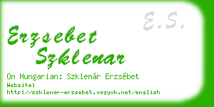 erzsebet szklenar business card