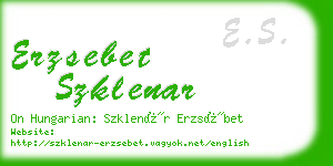 erzsebet szklenar business card